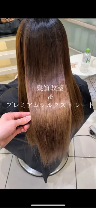 ロング メンズ縮毛矯正 ブリーチカラー/まやのヘアスタイル