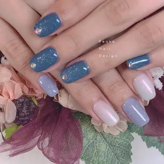 セミロング ネイル Blowe ニュアンスのネイルデザイン
