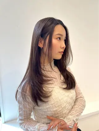 ロング ボブ.艶髪 髪質改善.縮毛矯正のヘアスタイル