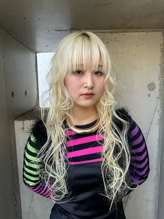 ロング 似合わせカット ハイトーン/北村優人のヘアスタイル