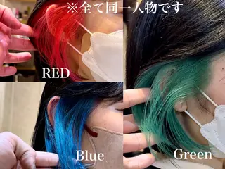 ミディアム カラー ブリーチなしダブル カラー縮毛矯正　下野のヘアスタイル