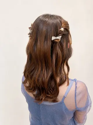 セミロング ヘアアレンジ ヘアセット ヘッドスパ/河西未来のヘアスタイル