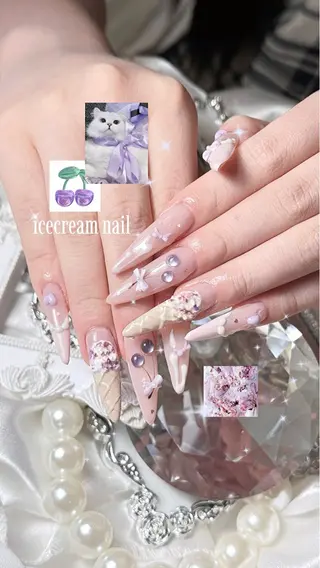 ネイル ルシイ🎀新宿長さ 出しパーツ専門店のネイルデザイン