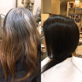 ミディアム カラー 堀 嘉照のヘアスタイル