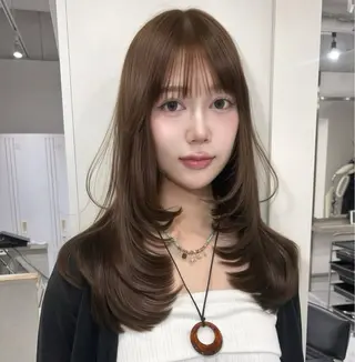 ロング yuuka 🖤韓国ヘア🖤のヘアスタイル