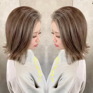 ミディアム カラー ショート⭐️ブリーチ ⭐️木村康二⭐️のヘアスタイル