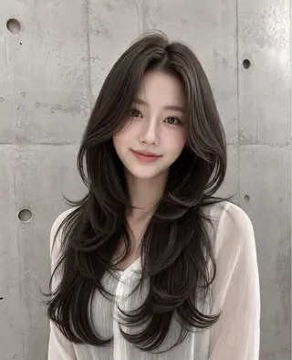 セミロング カラー ヘアアレンジ 🌫️大人韓国ヘア 🌫️naoyaのヘアスタイル
