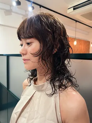 ミディアム パーマ 暖色/パーマ 🌼クニトウメイのヘアスタイル