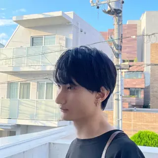 ショート カラー メンズ ブリ—チ🌈カラ— 🌀パ—マ🌿ちえのヘアスタイル