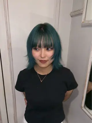ミディアム 💖撃！激🔥 可愛カラーKAO💖のヘアスタイル