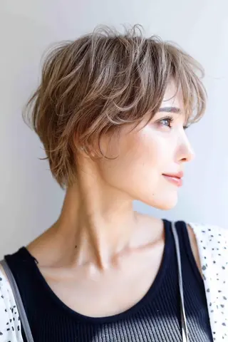 ショート カラー 骨格整形カット/ ショート✂️堀夢哉のヘアスタイル