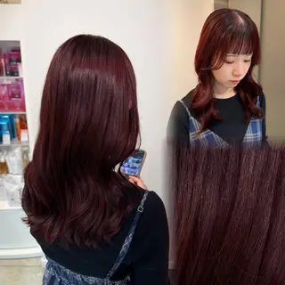 セミロング カラー 髪質改善/韓国風 🦕AKARI🩵のヘアスタイル