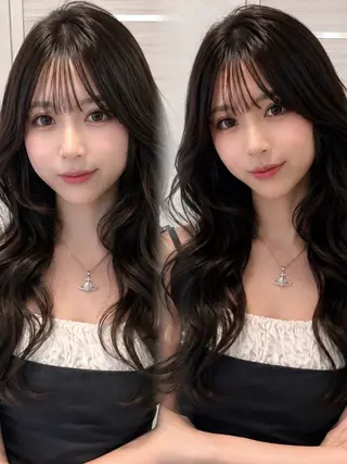 ロング カラー ヘアアレンジ 🌿巴結生🌱大宮 ミルクティーベージュのヘアスタイル