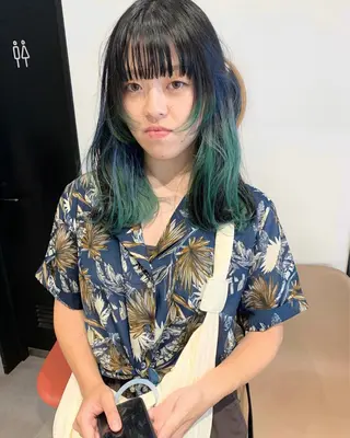 カラー kanta 梅田 韓国ハイトーンのヘアスタイル