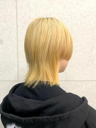 ミディアム メンズ レイヤー ハイトーン 暖色⭐︎KANAKOのヘアスタイル