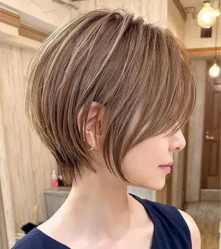 ショート お顔まわりカット たなかちなみ🦤♡のヘアスタイル