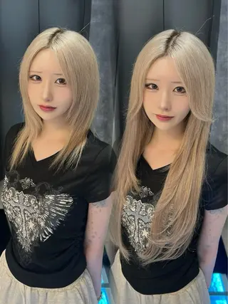 ミディアム カラー ヘアアレンジ 💕ブリーチ/ヘアメ 🎀YUUKAのヘアスタイル