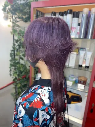 セミロング ゆぴ☾‪/推しカラー /ハイトーンのヘアスタイル