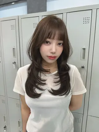 ロング カラー ヘアアレンジ 韓国ヘア🖤/透明感 shihoのヘアスタイル