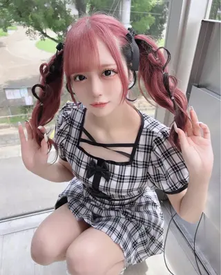 セミロング カラー ヘアアレンジ りん🧸透明感カラ ー/ヘアアレンジのヘアスタイル