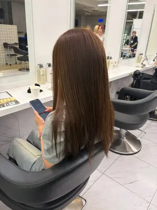 ロング カラー 💠透明感グレージュ /韓国風レイヤー💠のヘアスタイル