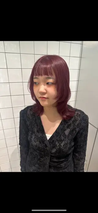 ミディアム yuka♡/暖色系/ ブリーチなしWカラーのヘアスタイル