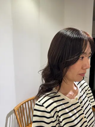 セミロング カラー yu riのヘアスタイル