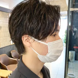 ショート カラー パーマ メンズ アイブロウ 丁寧なカウンセリング 🌿Chiemi🌿のヘアスタイル