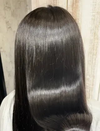 セミロング カラー 🇰🇷ブリーチ縮毛 髪質改善七星🇰🇷のヘアスタイル