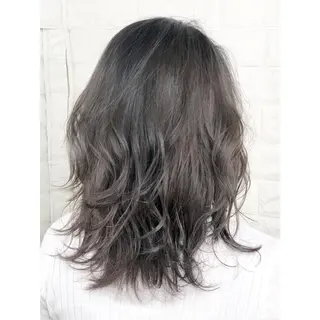 ミディアム カラー 髪質改善特化KIZU /ブリーチ縮毛矯正のヘアスタイル