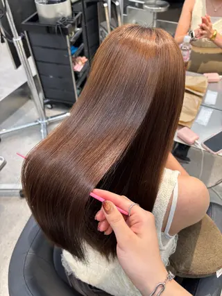ロング 縮毛矯正/暖色カラー 美花🐰🎀のヘアスタイル