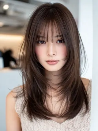 ロング 絶対綺麗な暖色カラー 🎯あります✨増渕✨のヘアスタイル