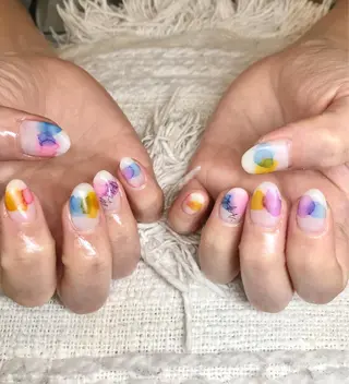 ミディアム カラー パーマ ヘアアレンジ ネイル マツエク・マツパ el. by Aoのネイルデザイン