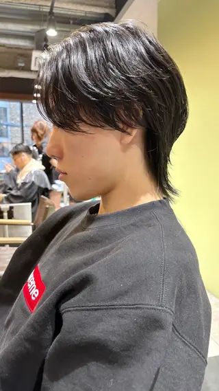 ミディアム ✂️メンズ センターパート✨陽気のヘアスタイル