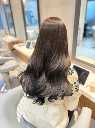 ロング カラー ボブ縮毛/レイヤー 赤み消し/はるかのヘアスタイル