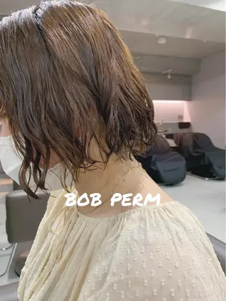 パーマ ボブパーマコテ巻き風 パーマNo1深江秀平のヘアスタイル