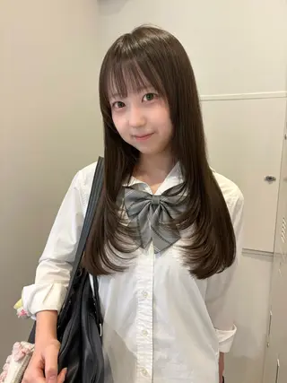 ロング カラー レイヤーカット🍏 顔周りカット/ののかのヘアスタイル