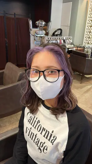 ミディアム カラー 髪質改善・縮毛矯正 特化・ユウシンのヘアスタイル