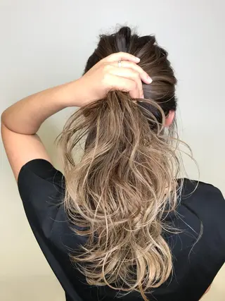 ロング カラー 髪質改善カラー韓国風 レイヤーtudaのヘアスタイル