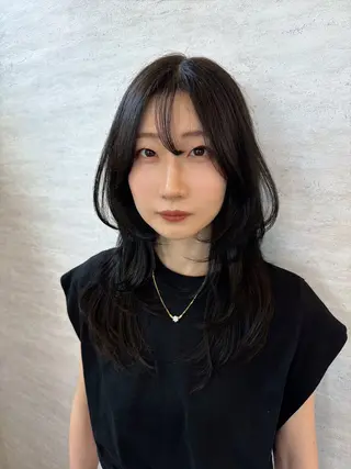 ロング カラー ヘアアレンジ 韓国レイヤーカット/ 儚げカラーチナツのヘアスタイル