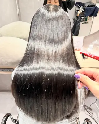 ロング カラー パーマ ヘアアレンジ 縮毛矯正/髪質改善/ ブリーチ毛/木元渓太のヘアスタイル