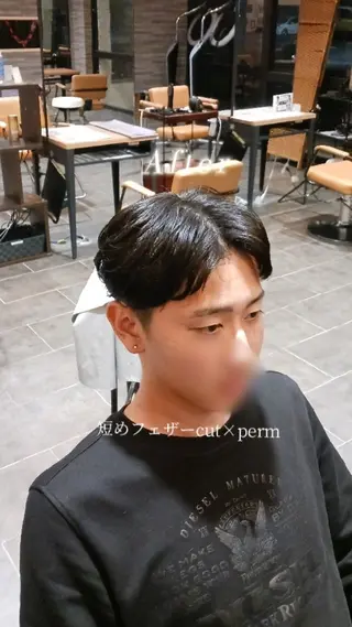 パーマ メンズ 羽田野 紗可のヘアスタイル