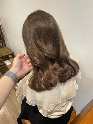 セミロング カラー ヘアアレンジ coco♡ 韓国hairのヘアスタイル