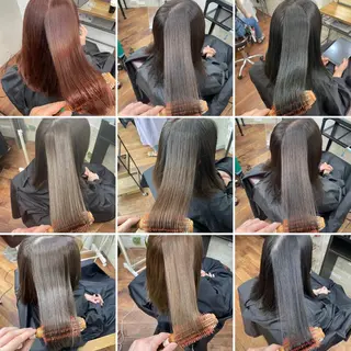 ロング シャドウパーマ 曲がる縮毛矯正のヘアスタイル