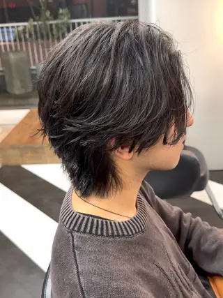 ミディアム カラー パーマ ヘアアレンジ メンズ 伊藤 陸のヘアスタイル