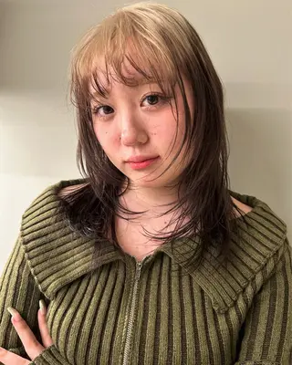 セミロング カラー ケアパーマ/ケアブリ ーチdaisukeのヘアスタイル