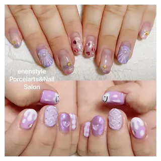 ミディアム ネイル 🐾enen style 🐾のネイルデザイン