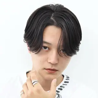 ショート カラー パーマ メンズ 木代 ひめりのヘアスタイル