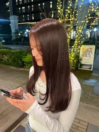 ロング カラー 竹内 愛花のヘアスタイル