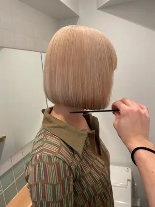 ミディアム カラー ボブ/レイヤーカット 縮毛矯正/コウキ新宿のヘアスタイル